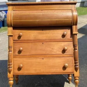 Cylinder Front 4 Drawer Highboy Dresser