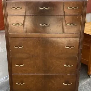 5 Drawer Deco Highboy Dresser