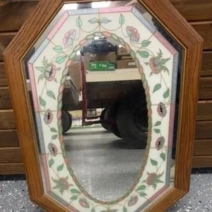 Vintage Octagon Wall Mirror: 1980s Postmodern