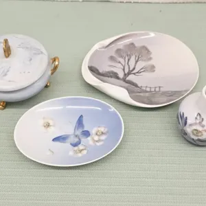 Limoges Lidded Tri-Foot Ring Bowl Lot