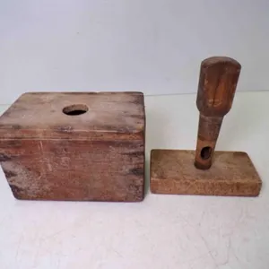 Antique Primitive Wooden Butter Mold or Press