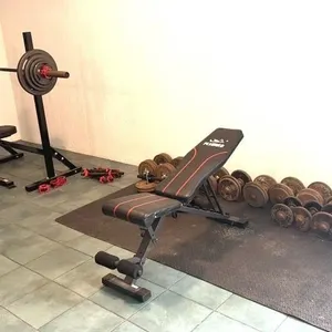 Weight Rack, Bar, Weights, Dumbells, and (2)
