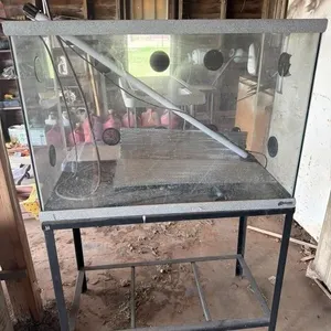 Aquarium with Lizard Lounge Holes on Stand