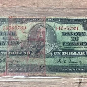 1937 Canada $1 Note.