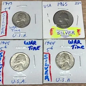 4 American Silver Coins.