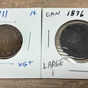 2 Canada Large Pennies.
