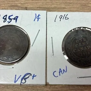 2 Canada Large Pennies.