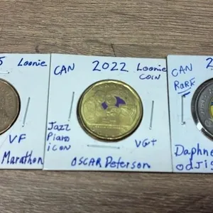 3 Commemorative Canada $1 & $2 Coins.