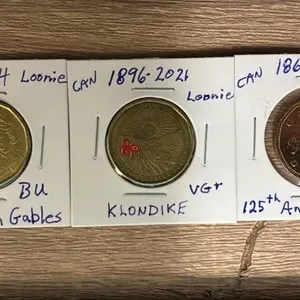 3 Commemorative Canada $1 Coins.