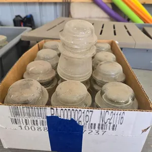 Box of 12 vintage glass insulators