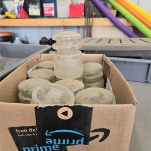 Box of 10 pole glass insulators