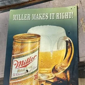 Miller High life tin sign - 12x16in