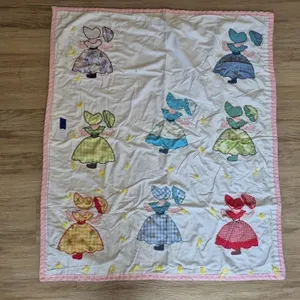 Baby Blanket with Applique Dolls
