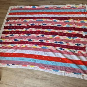 Strip Quilt Blanket - Colorful Geometric