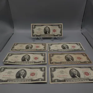 Lot of Seven 1963 Red Seal $2 Bills