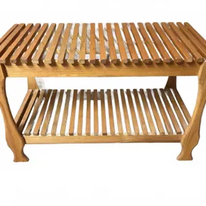 Two-Tier Slatted Wood Bench or Table