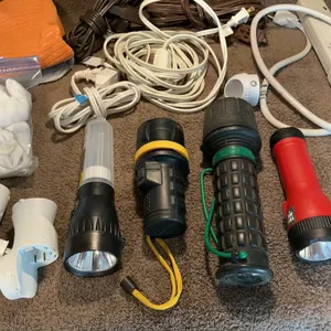 Lot Flashlights Cords and Accessories