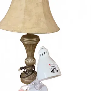 Table Lamps: Brass-Tone and White