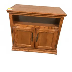 Oak Wood TV Stand With Double Doors