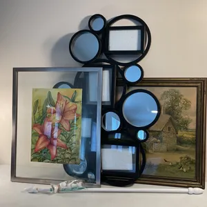Framed Artwork, Decorative Frames, and Curtain Rod