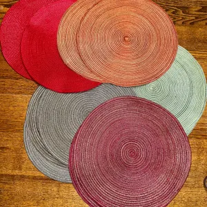 Woven Round Placemats in Assorted Colors and Quantities