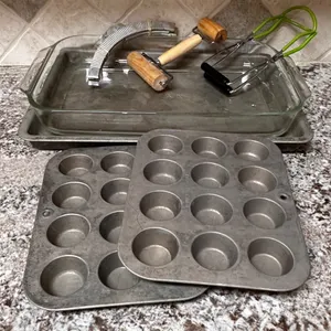 Vintage Kitchen Baking Collection: Metal and Glass Cookware