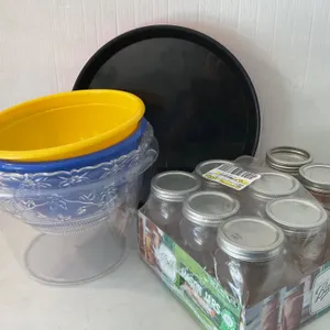 Mason Jars, Plastic Serving Trays, and Bowls
