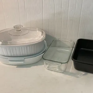 Bakeware: Pyrex, CorningWare, and Metal Loaf Pans