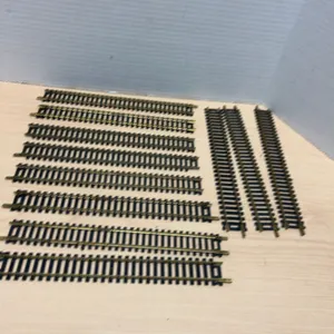 TYCO HO Scale 9-Inch Straight Track Sections, Lot of 11, Made in Austria and Yugoslavia, Code 15665,