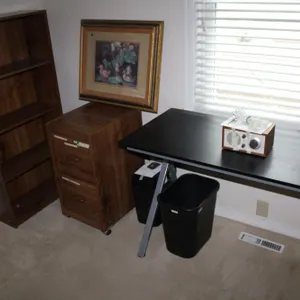 Office Furniture Set with Desk, Shelves, and