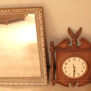 Wall Mirror and Two Clocks