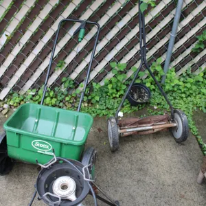 Manual Reel Mower, Scotts Spreader, Outdoor Gas Burner