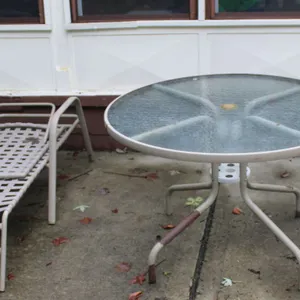 Outdoor Furniture Set with 7 Chairs and Glass Table