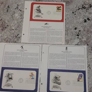 1996 Summer Games First Day Covers: Men's Hurdles, Decathlon, Cycling – Postal Commemorative Society