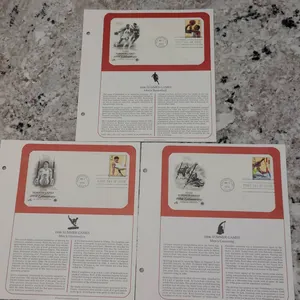 1996 Summer Games First Day Covers Set: Basketball, Gymnastics, Canoeing With Descriptive Cards (3)