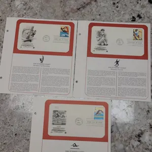 1996 Summer Games Commemorative First Day Covers: Women's Swimming, Soccer, and Sailboarding Set - P