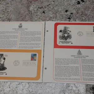 1996 Merry Christmas First Day Covers by Postal Commemorative Society, Set of 2, North Pole, AK Post
