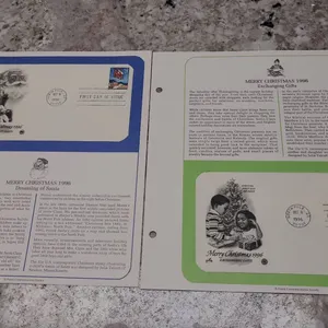 Two 1996 First Day of Issue Christmas Covers, Postal Commemorative Society, Dreaming of Santa and Ex