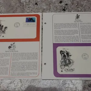 1996 Cycling First Day Cover and Postal Commemorative Society Stamp Sheets With Information Cards, S