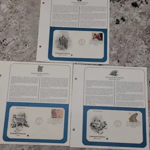 Postal Commemorative Society Endangered Species First Day Covers Set: Condor, Ocelot, Wyoming Toad,
