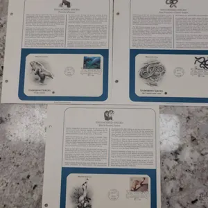 1996 USPS Endangered Species First Day Covers: Manatee, Garter Snake, Black-Footed Ferret, San Diego
