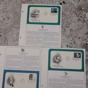 1996 Postal Commemorative Society Endangered Species First Day Covers: Caribou, Panther, Plover (3 P