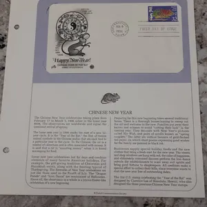 1996 Chinese New Year Lunar Zodiac Rat First Day Cover With 32c Clarence Lee USPS Stamp & Insert She