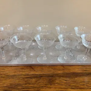 Vintage Crystal Coupe Champagne Glasses