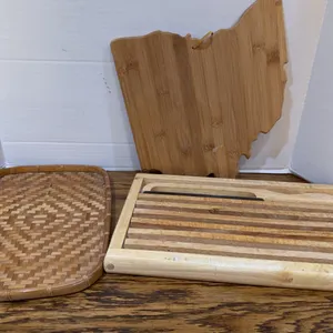 Wicker Tray, Cutting Board, Bread Knife