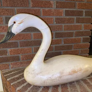 Large - life size wood carved swan