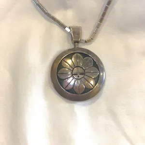 Hopi artist signed Native American pendant. – Sterling.