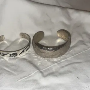 Signed sterling Native American cuff bracelets