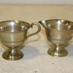 Sterling Silver Creamer & Sugar Bowl