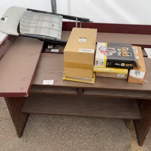 Desk with Side Credenza and Misc.